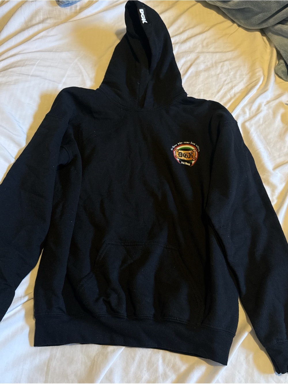 DGK Black Hooded Sweatshirt with Small Chest Patch
